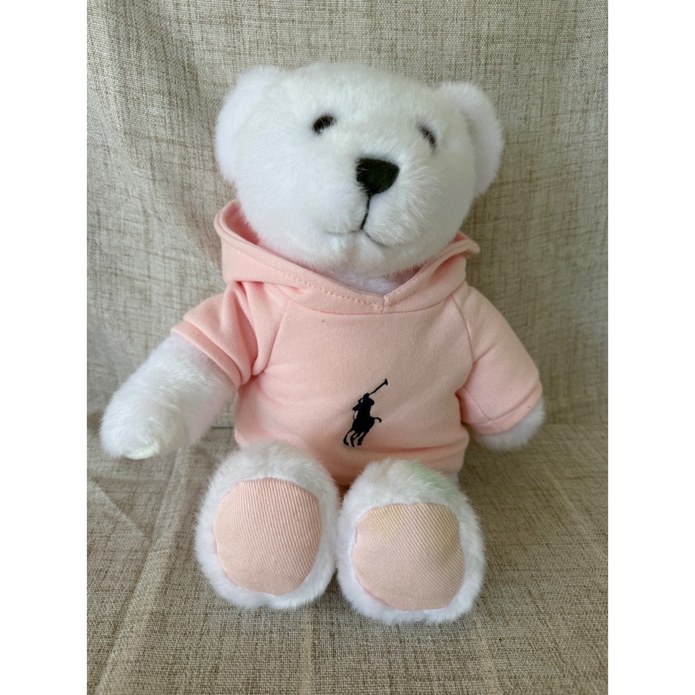 Ralph Lauren Teddy Bear Pink Excellent Romance Hoodie Plush
